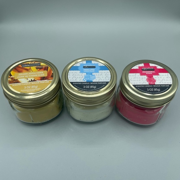Lot of Three (3) Luminessence Wax Candles in Mason Jars: Brand New and Sealed - Picture 4 of 5